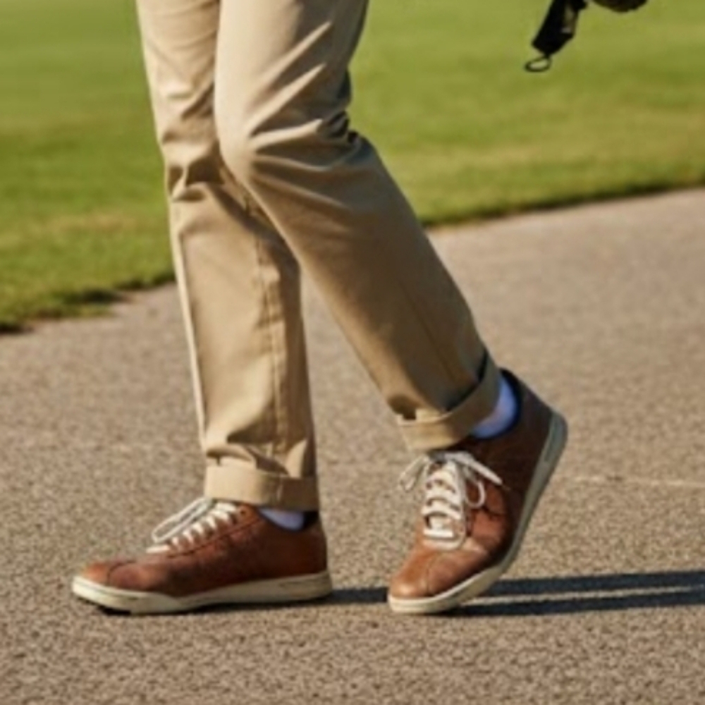 Adidas Men's Brown Leather Golf Shoes Sz 10